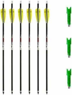 TenPoint Pro Elite 400 Carbon Crossbow Arrows 20-Inch 6-Pack with Alpha-Nocks