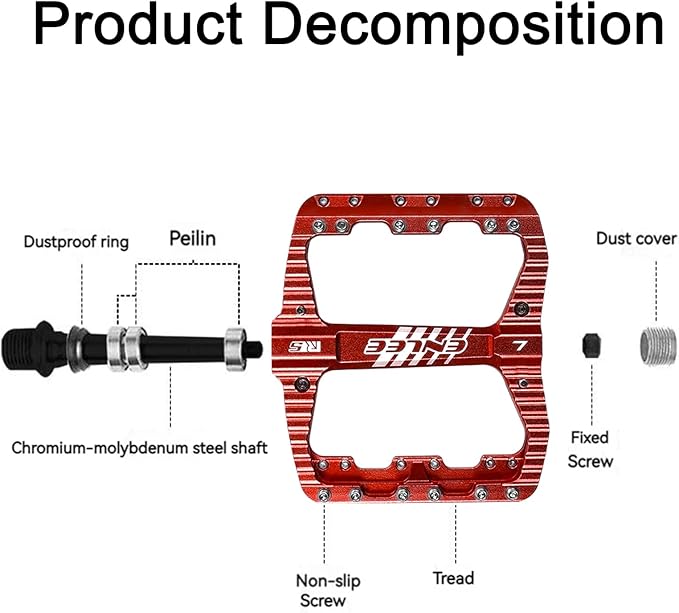 Enlee Mountain Bike Pedals Flat TE50 - Image 2