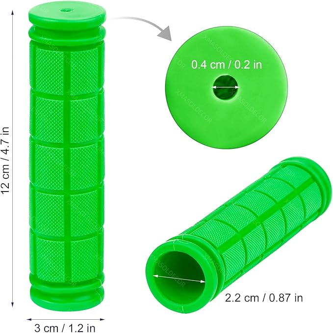 Green Non-Slip Rubber Bicycle Handle Grips TE7 - Image 2