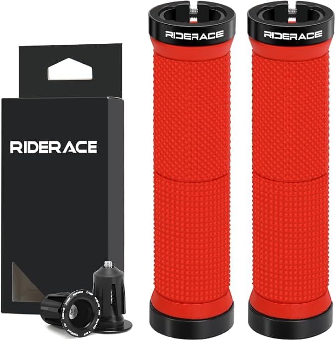 Red Dual-Lock Bike Grips TE20