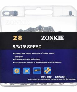 Zonkie 8-Speed Silver 120 Link Bicycle Chain TE36