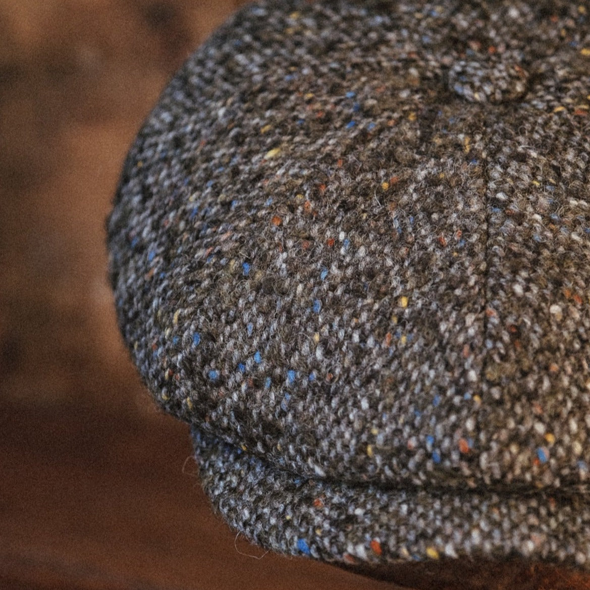 Eight Piece Classic Vintage Brown Wool Newsboy Cap - Image 4