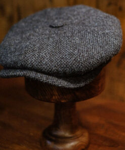 Eight Piece Light Blue Harris Tweed Wool Newsboy Cap