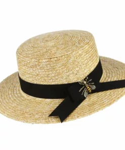 Panama Bow Flat-Top Straw Hat