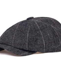 Shelby Striped Newsboy Cap